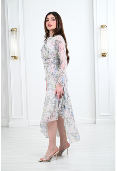 فستان شيفون نسائي بنقوشات زهرية