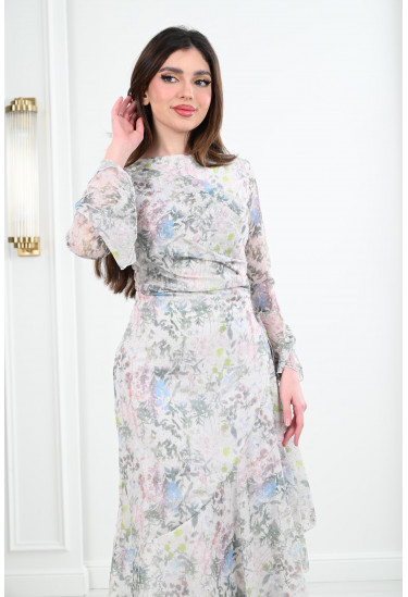 فستان شيفون نسائي بنقوشات زهرية
