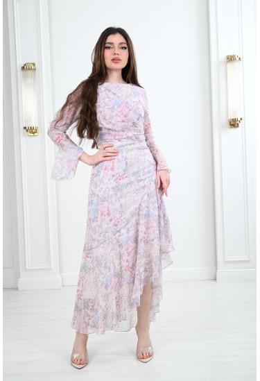 فستان شيفون نسائي بنقوشات زهرية