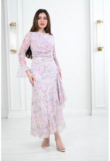 فستان شيفون نسائي بنقوشات زهرية