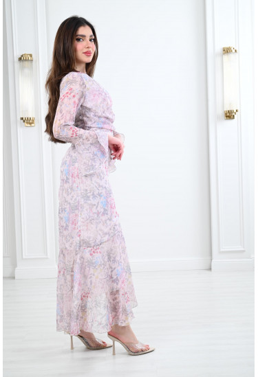 فستان شيفون نسائي بنقوشات زهرية