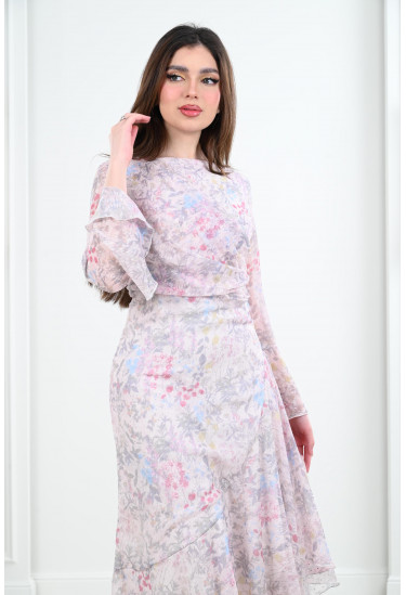 فستان شيفون نسائي بنقوشات زهرية