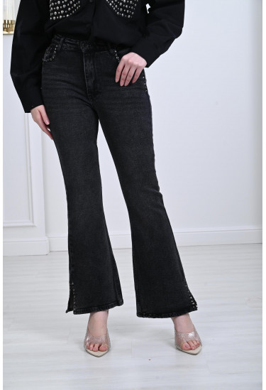 بنطلون نسائي بحافة واسعة