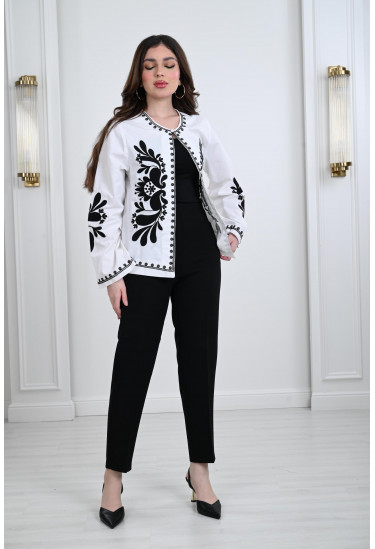 جاكيت منقوش بقصة أنيقة