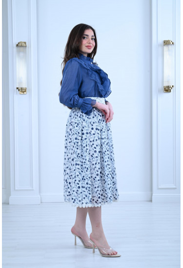 طقم ميدي مُزين بدانتيل