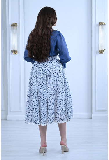 طقم ميدي مُزين بدانتيل