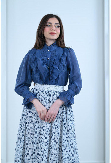 طقم ميدي مُزين بدانتيل