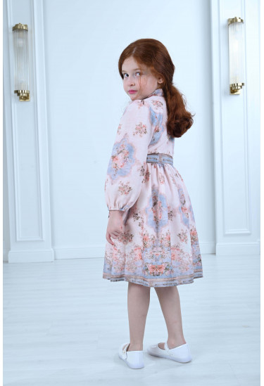 فستان أطفال مشجر أكمام طويلة 