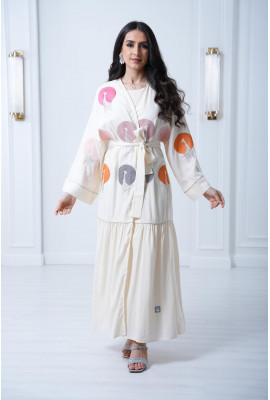 جلابية طويلة برباط علي الخصر