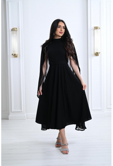 فستان ميدي بأكمام نمط كب