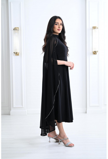 فستان ميدي بأكمام نمط كب