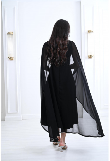 فستان ميدي بأكمام نمط كب