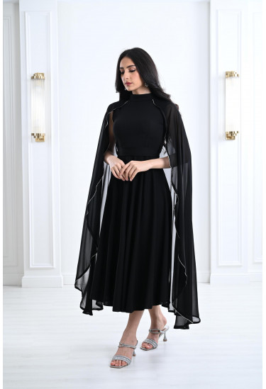 فستان ميدي بأكمام نمط كب