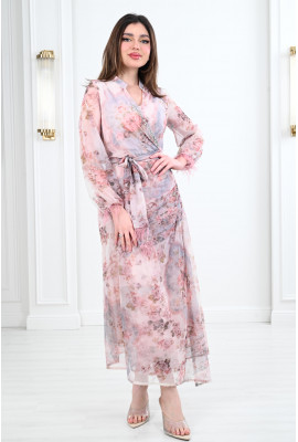 فستان طويل مشجر