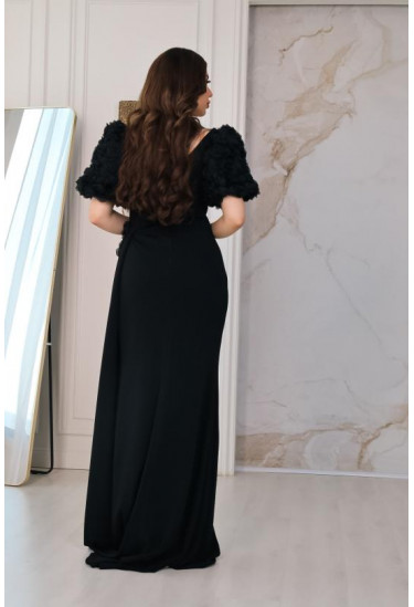 فستان سهرة نسائي بأكمام قصيرة