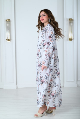 فستان فاخر بنقش زهور الربيع