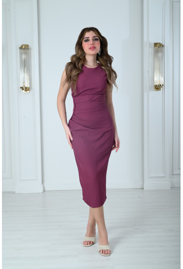 فستان سهرة ميدي بدون أكمام