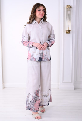 طقم انثوي فاخر نقش الزهور