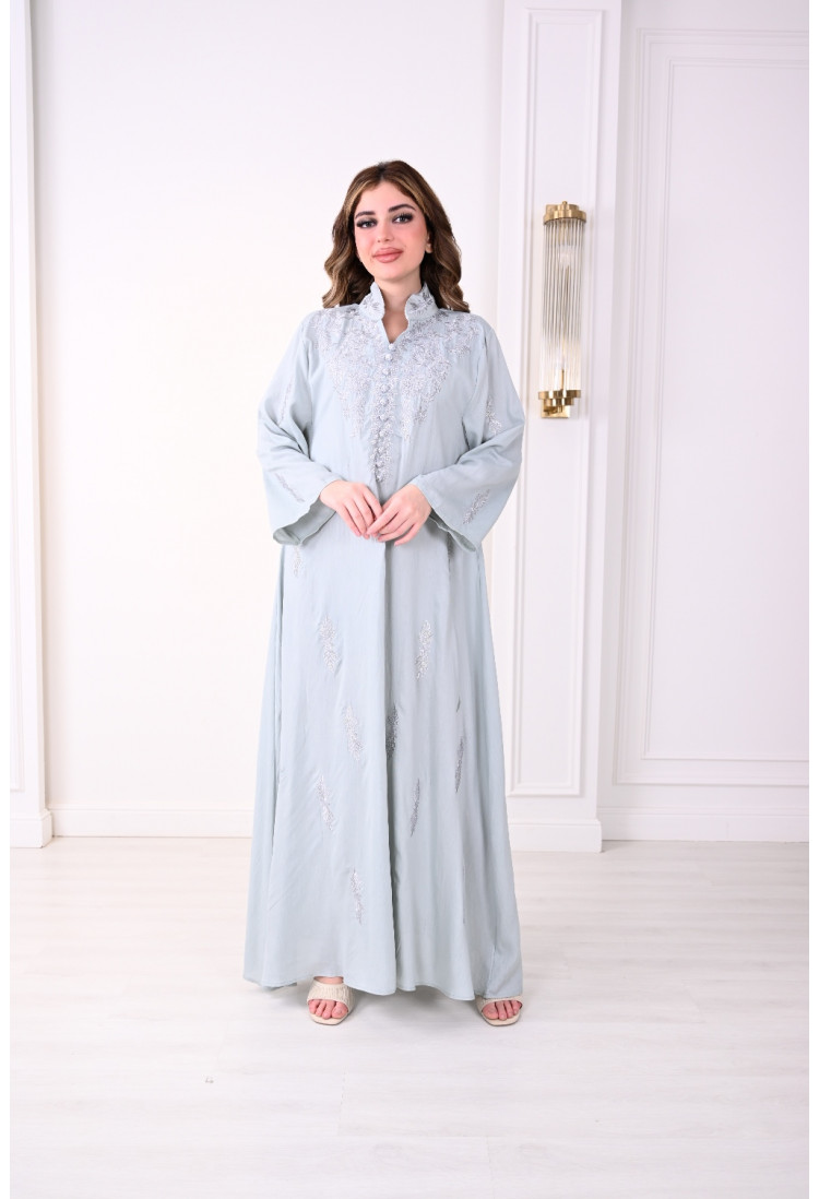 جلابية نسائية بشبكة من الترتر طويلة الأكمام main image 0