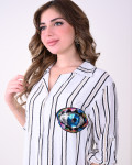 جلابية ميدي تطريز عين زرقاء