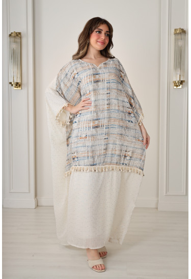 جلابية فاخرة تصميم عصري بألوان هادئة وتطريز أنيق جلابية فاخرة تصميم عصري بألوان هادئة وتطريز أنيق