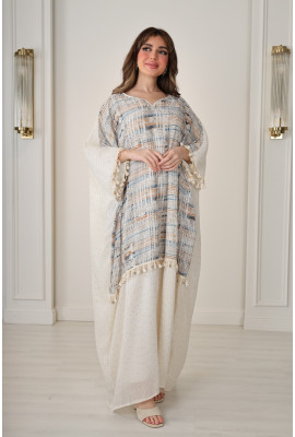 جلابية فاخرة تصميم عصري بألوان هادئة وتطريز أنيق جلابية فاخرة تصميم عصري بألوان هادئة وتطريز أنيق