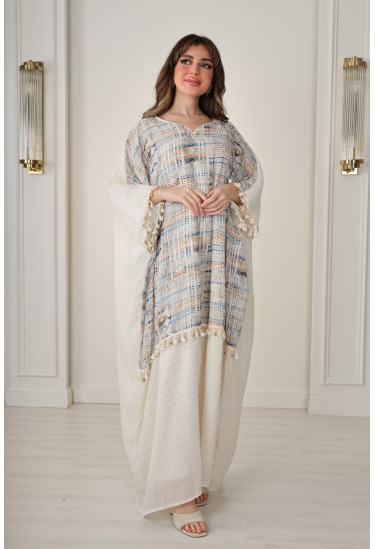 جلابية فاخرة تصميم عصري بألوان هادئة وتطريز أنيق جلابية فاخرة تصميم عصري بألوان هادئة وتطريز أنيق