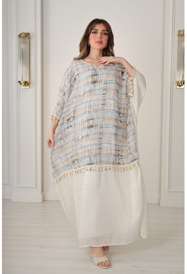 جلابية فاخرة تصميم عصري بألوان هادئة وتطريز أنيق جلابية فاخرة تصميم عصري بألوان هادئة وتطريز أنيق