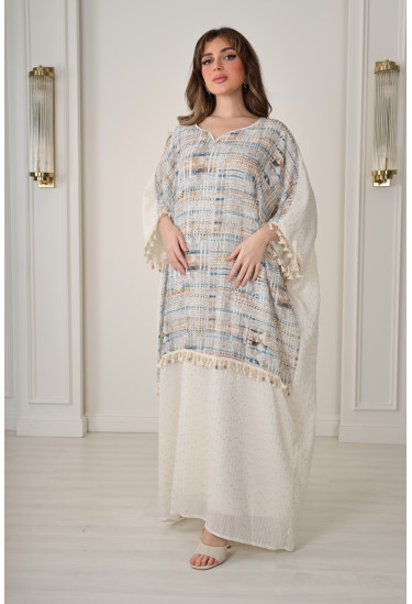 جلابية فاخرة تصميم عصري بألوان هادئة وتطريز أنيق جلابية فاخرة تصميم عصري بألوان هادئة وتطريز أنيق