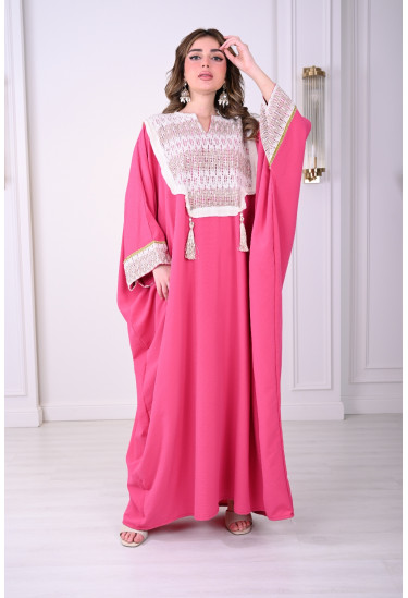 جلابية فاخرة كروشيه بشرابات عصرية