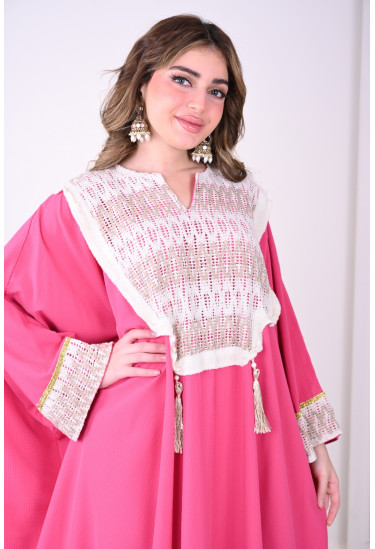 جلابية فاخرة كروشيه بشرابات عصرية