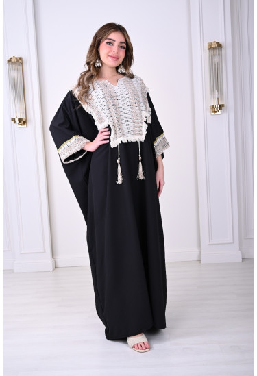 جلابية فاخرة كروشيه بشرابات عصرية