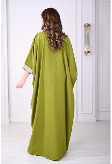 جلابية فاخرة كروشيه بشرابات عصرية