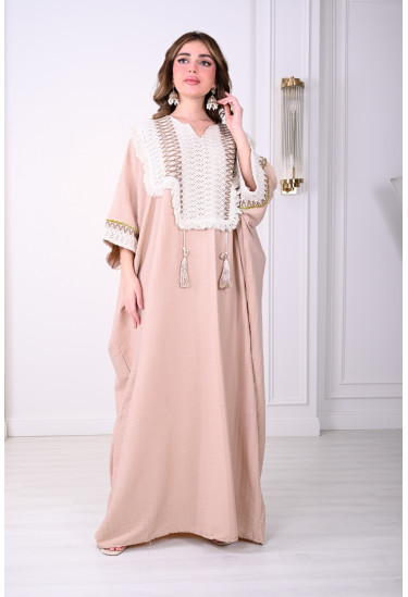 جلابية فاخرة كروشيه بشرابات عصرية