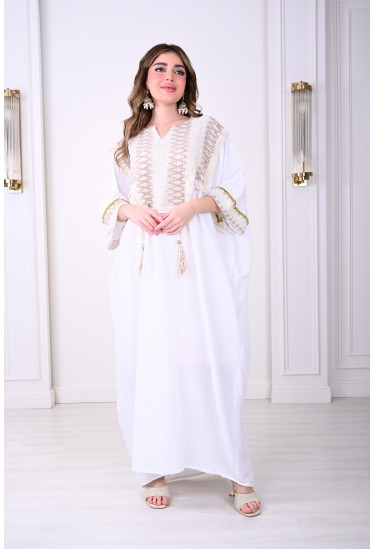 جلابية فاخرة كروشيه بشرابات عصرية