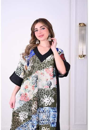 جلابية فاخرة مزخرفة بألوان انيقة