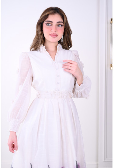 فستان فاخر أناقة ملكية بنقشة الزهور