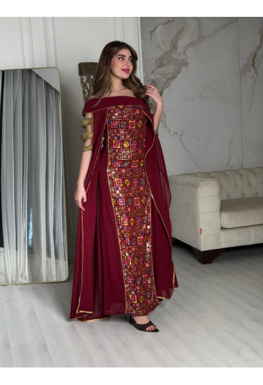 جلابية سهرة ملكية بتطريز يدوي فاخر ولمسات ذهبية جلابية سهرة ملكية بتطريز يدوي فاخر ولمسات ذهبية