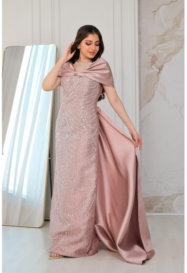 فستان سهرة اوف شولدر فراشة