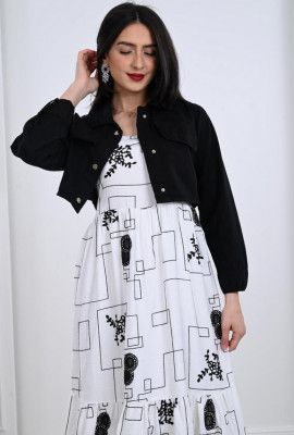 فستان نسائي ميدي مطبوع طبعات مميزة 