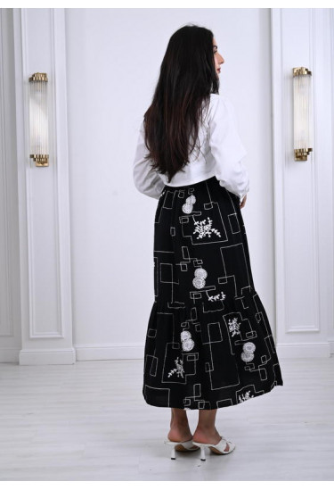 فستان نسائي ميدي مطبوع طبعات مميزة 