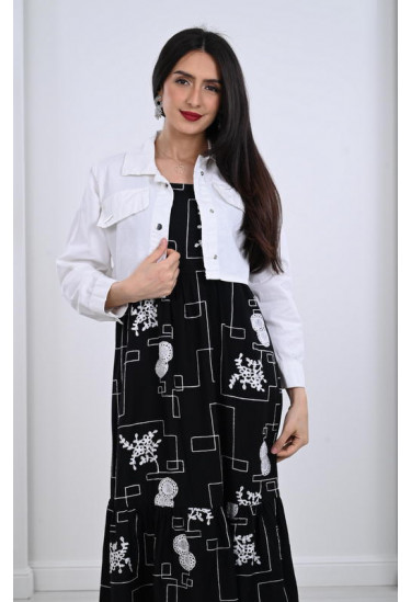 فستان نسائي ميدي مطبوع طبعات مميزة 