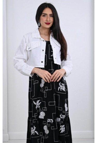 فستان نسائي ميدي مطبوع طبعات مميزة 