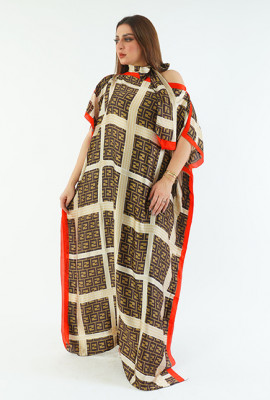 جلابية مشجرة واسعه بنقشه جميله