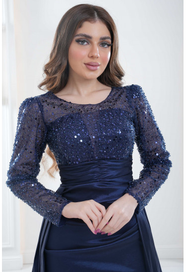 فستان تفتا شانتون أستريتش مشغول بالترتر 