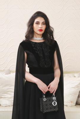 فستان سهرة من شيفون شال 