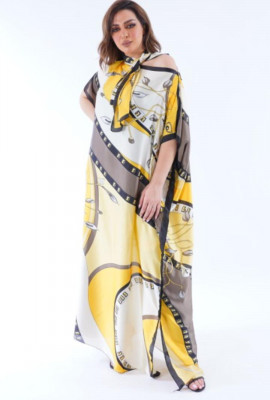 جلابية مشجرة واسعه بنقشه جميله