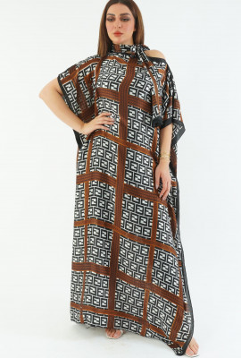 جلابية مشجرة واسعه بنقشه جميله